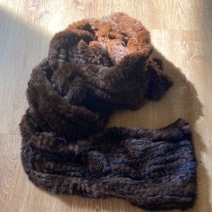 Real mink fur scarf- new